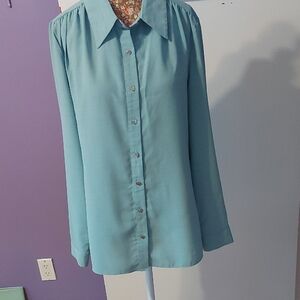 Elegant Teal Button-Down Shirt